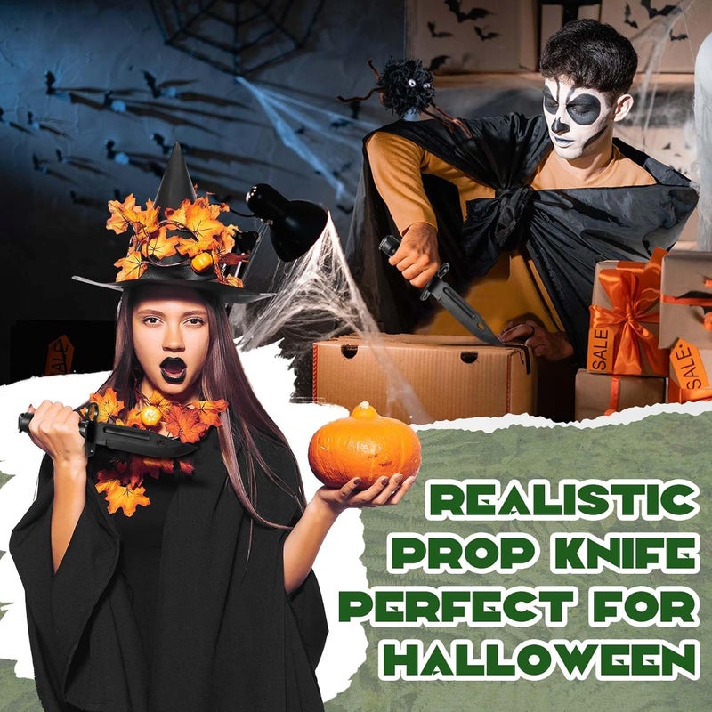 WinnerWhy 2 Pcs Rubber Training Knife with Sheath Dummy Plastic Dagger Flexible Soft Fixed Blade Fake Airsoft Knife Props for Halloween Martial Arts Cosplay Tactical Practice - Image 4
